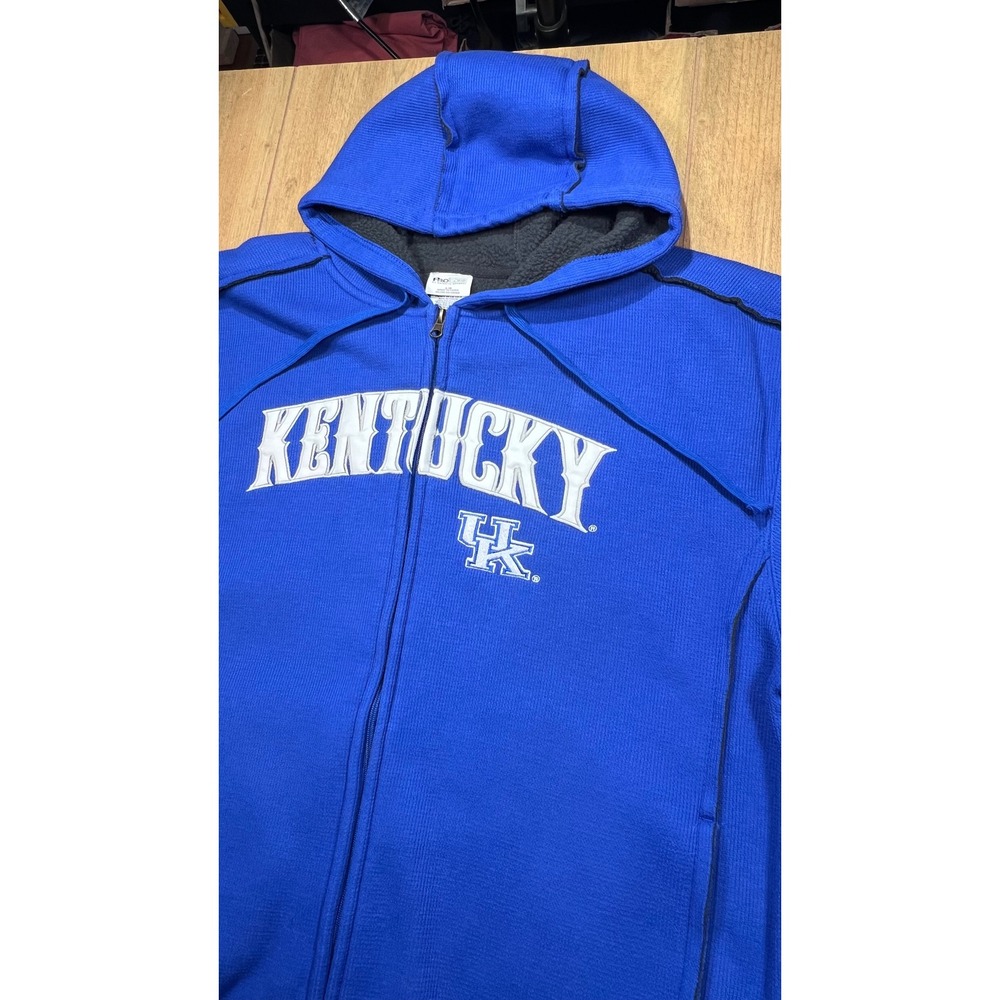 ProEdge‎ Kentucky Wildcats Sherpa Lined Full Zip Hoodie Blue Mens Large Thermal